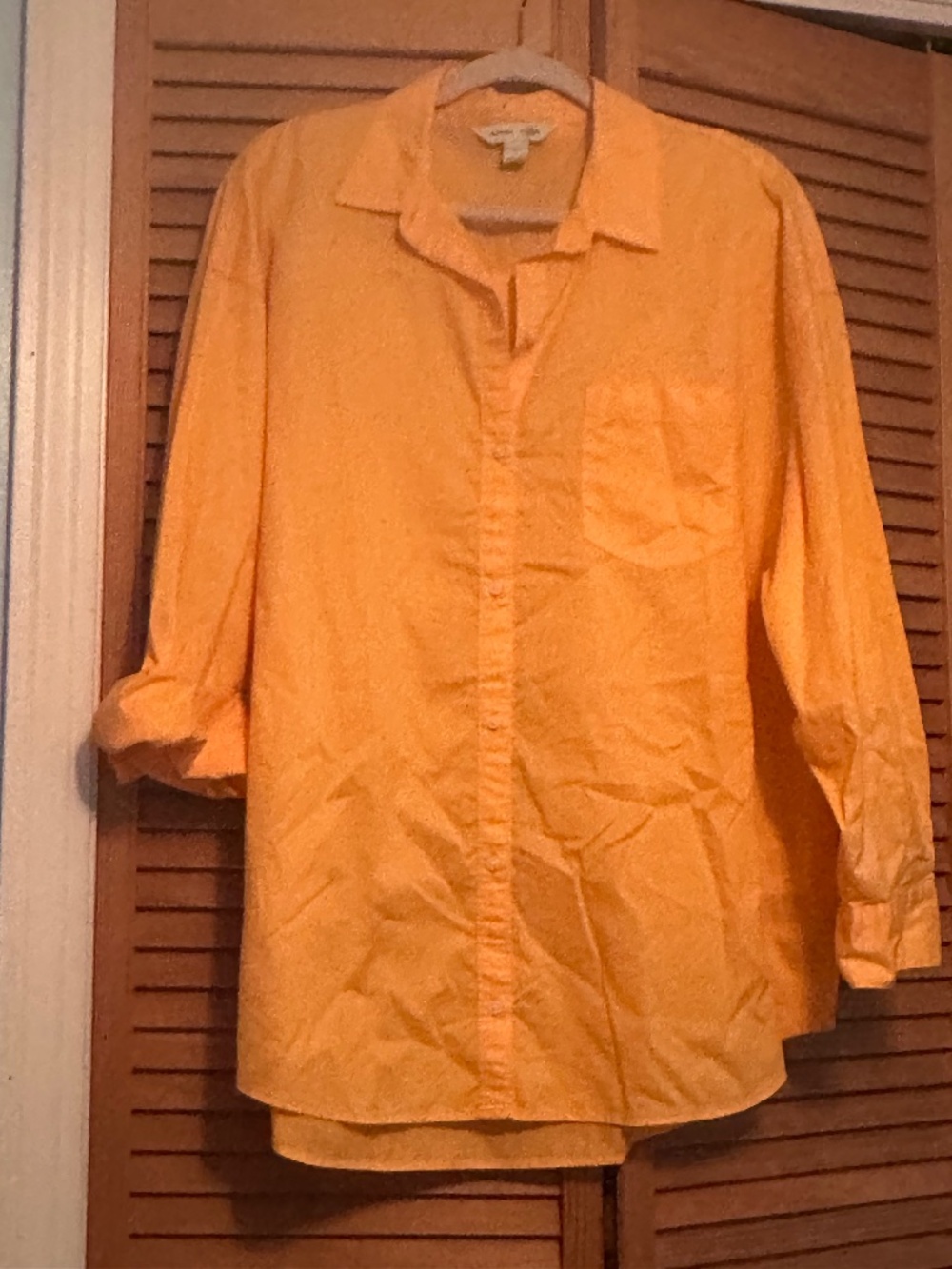 NWOT OLD NAVY BOYFRIEND SHIRT SZ L PEACH